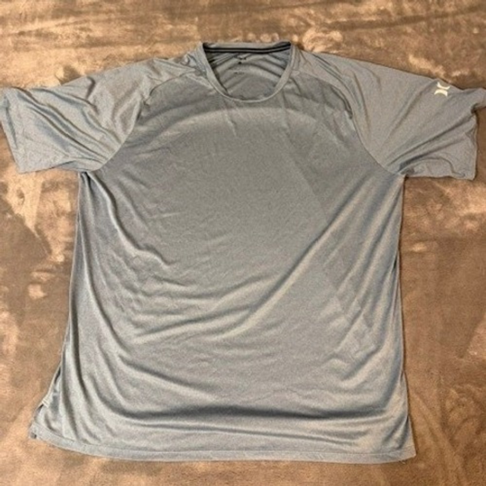 Hurley T-Shirt Women XXL Gray Performance Short Sleeve UPF 50 Heathered Logo